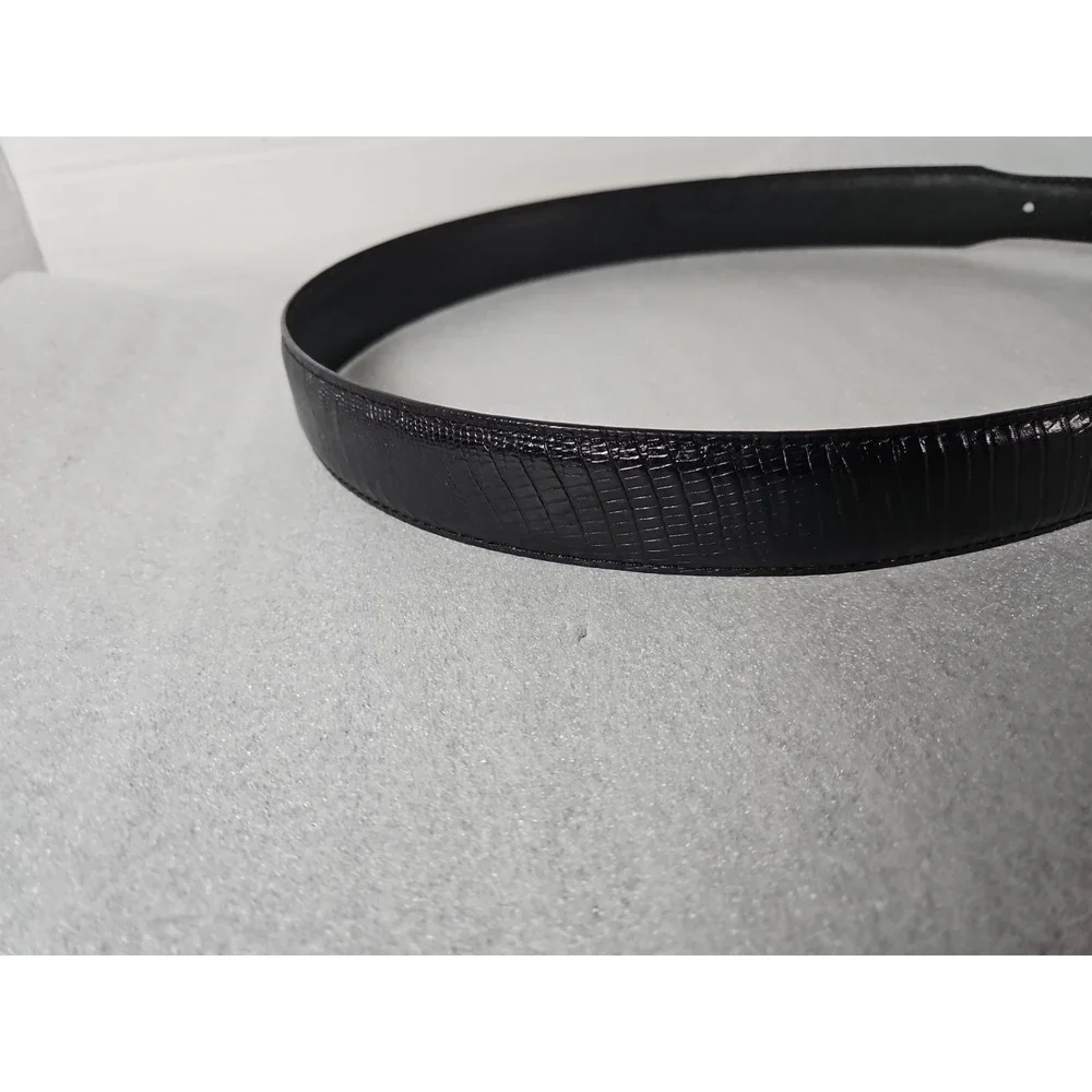 DAN POST LIZARD PRINT GENUINE LEATHER BELT SIZE (34) AND DEMOTT/ATON BUCKLE